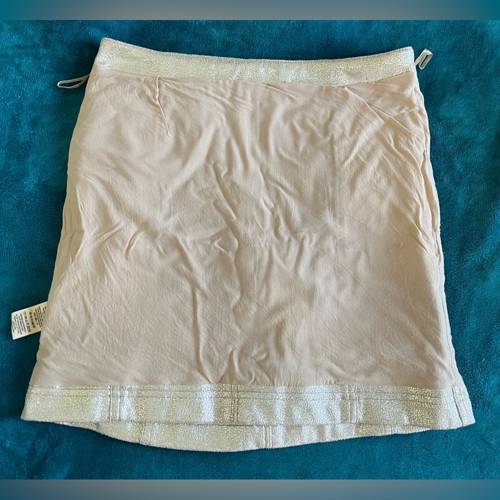 Free People Metallic Rose Gold Suede Mini Skirt - Picture 10 of 15